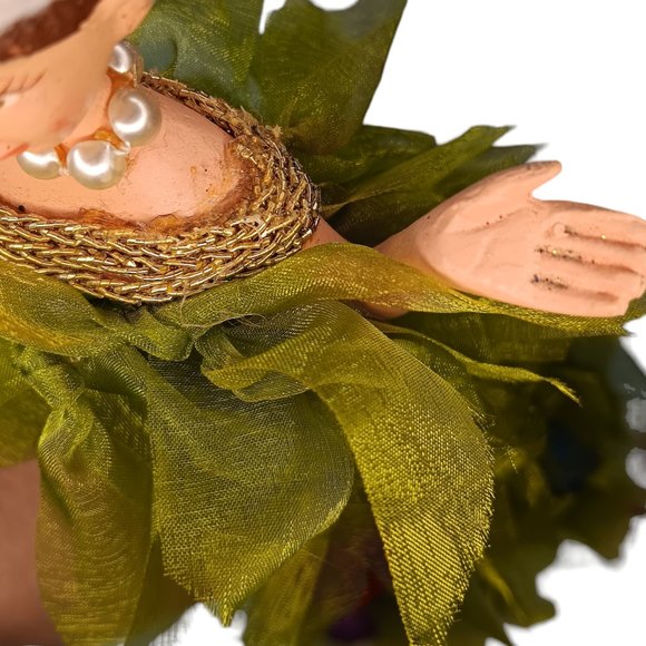 Vintage Lady in Christmas Tree Ribbon Dress Figurine - Picture 7 of 10